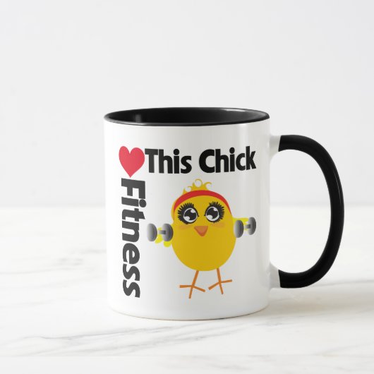 Mug Ce poussin aime la forme physique (Droite)