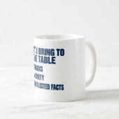 Mug Ce que j'apporte à la table Snacks Anxiété Faits (Devant droit)