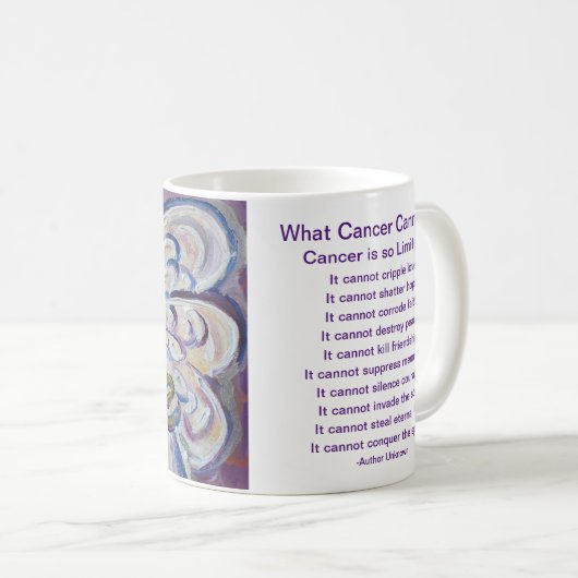 Mug Ce que le cancer ne peut pas faire Poem Angel Coff (Devant droit)