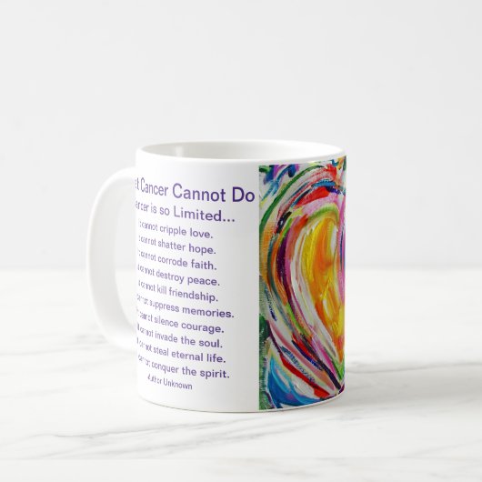 Mug Ce que le cancer ne peut pas faire Poem Coeur Coff (Devant gauche)