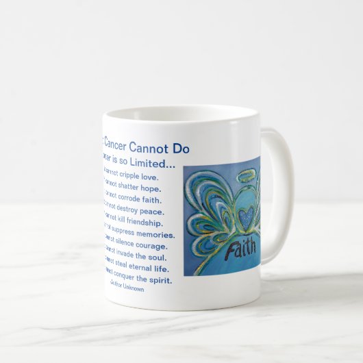 Mug Ce que le cancer ne peut pas faire Poème Angel Cof (Devant droit)