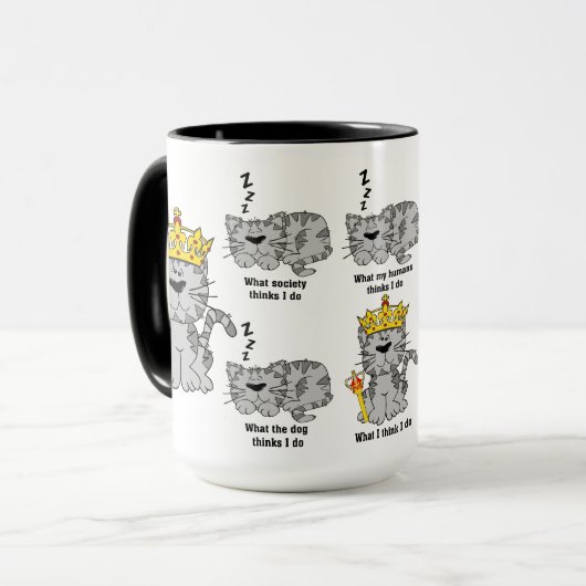 Mug Ce que le chat pense drôle (Devant gauche)