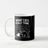 Mug Ce que les chats pensent vraiment mème de chat drô (Gauche)