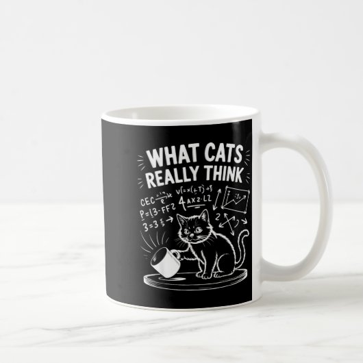 Mug Ce que les chats pensent vraiment mème de chat drô (Droite)
