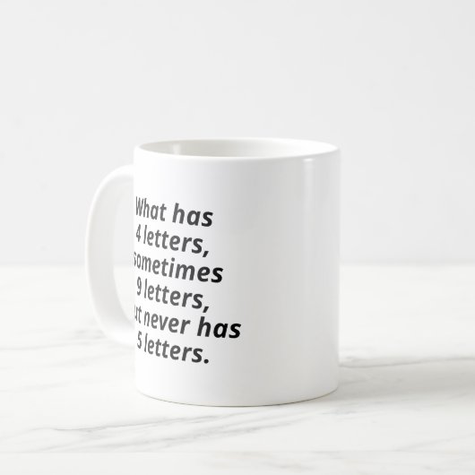 Mug Ce qui a 4 lettres (Devant gauche)