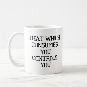 Mug Ce qui consomme vous-contrôle la pâte à café-blanc
