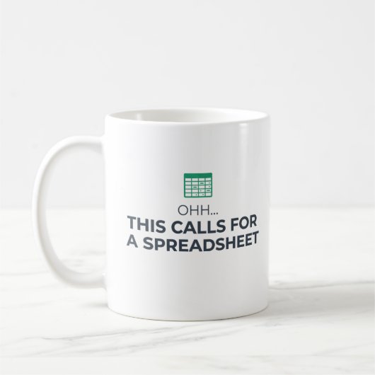 Mug Ceci Nécessite Un Tableur Café De Bureau Moderne  (Gauche)