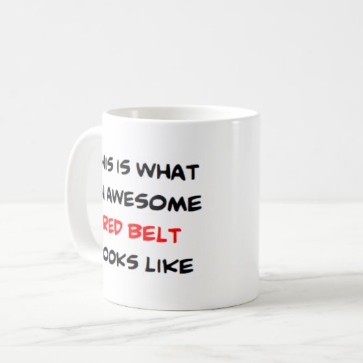 Mug ceinture de karaté rouge, génial (Devant gauche)