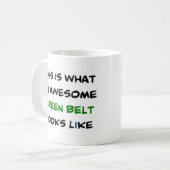 Mug ceinture de karaté vert, génial (Devant gauche)