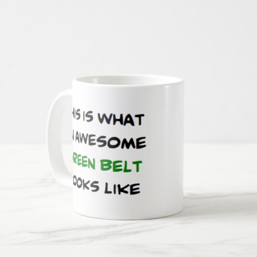 Mug ceinture de karaté vert, génial (Devant gauche)