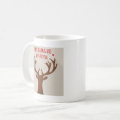 Mug Ceinture de rennes de Noël cool wapiti moderne (Devant gauche)