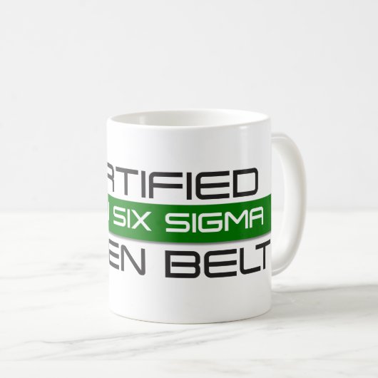 Mug Ceinture verte certifiée Lean Six Sigma (Devant droit)
