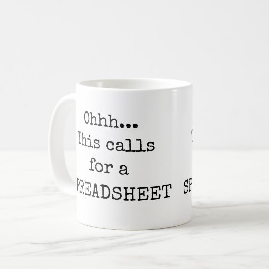 Mug Cela nécessite une feuille de calcul des devis amu (Devant gauche)