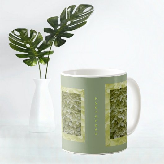 Mug Celadon Vert Hydrangea Floral