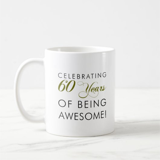 Mug Célébrant 60 ans d'être impressionnant (Gauche)