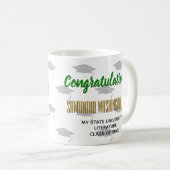 Mug Célébration argentée d'obtention du diplôme d'arts (Devant droit)