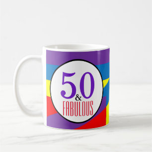 Mug Célébration audacieuse d'anniversaire 50 ans, art