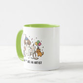Mug Célébration d'anniversaire d'un chien Beagle drôle (Devant gauche)