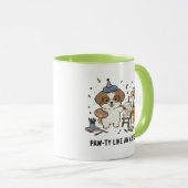 Mug Célébration d'anniversaire d'un chien Beagle drôle (Devant droit)