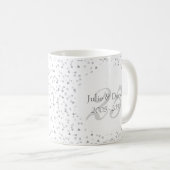 Mug Célébration de 25 ans de mariage Confetti coeurs e (Devant droit)