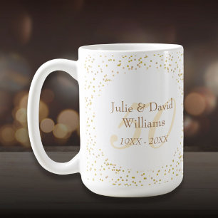 Mug Célébration de 50 ans de mariage confetti poussièr