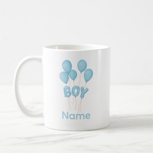 Mug Célébration de ballon pour bébé garçon bleu (Gauche)
