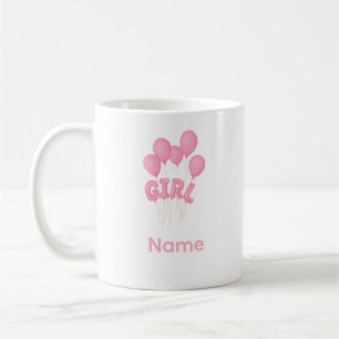 Mug Célébration de ballons bébé fille rose - Jolie nur