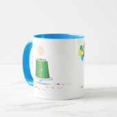 Mug Célébration de Hodag avec le gâteau (Devant gauche)