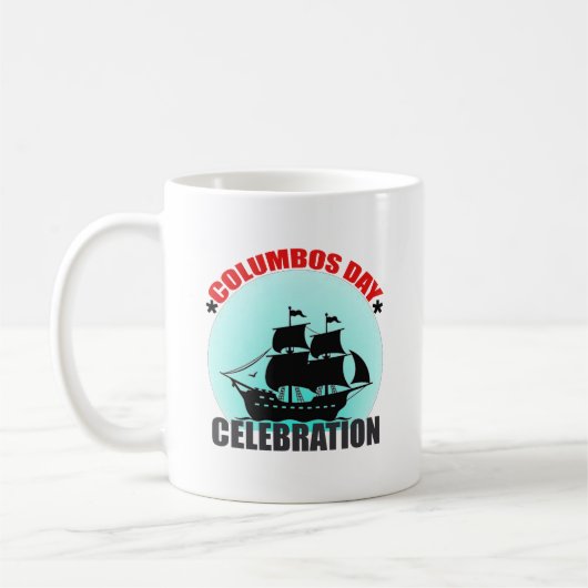 Mug Célébration de la fête de Columbus : Explorez, Déc (Gauche)