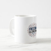 Mug Célébration de la liberté 4 juillet conception de (Devant gauche)