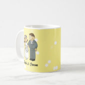 Mug Célébration de mariage de mariée et marié mignons (Devant gauche)