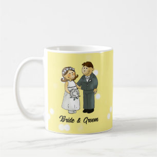 Mug Célébration de mariage de mariée et marié mignons