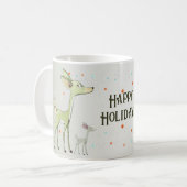 Mug Célébration de Noël Cerfs Verts Vacances Mignon (Devant gauche)