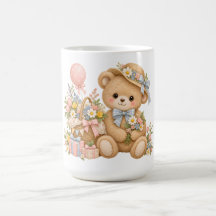 Célébration de nounours vintage avec des fleurs sa