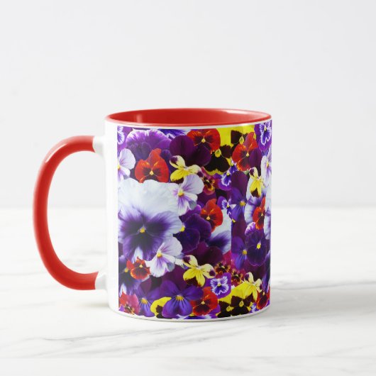 Mug Célébration De Pansies Multinolores, (Gauche)