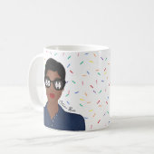 Mug Célébration de patron avec nom Afro-Américain (Devant gauche)
