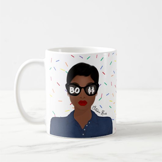 Mug Célébration de patron avec nom Afro-Américain (Gauche)