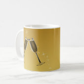 Mug Célébration des Lunettes de Champagne sur l'or (Devant gauche)
