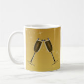 Mug Célébration des Lunettes de Champagne sur l'or (Gauche)