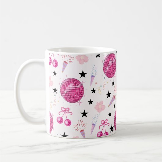 Mug Célébration disco tendance, motif transparent (Gauche)