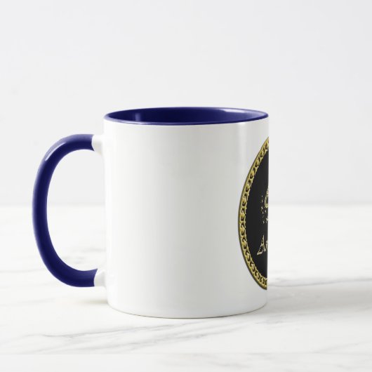 Mug Célébration d'or et d'anniversaire de noir (Gauche)
