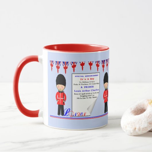 Mug Célébration Royal Baby Prince Louis de Cambridge (Avec donut)