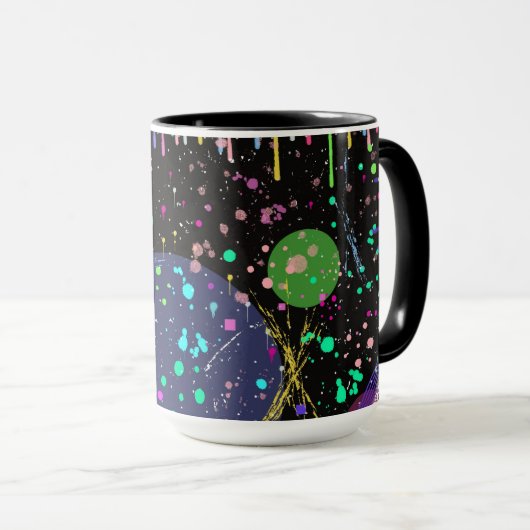 Mug Célébrations célestes : Art abstrait maximaliste (Devant droit)