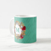 Mug CÉLÉBRER JÉSUS Monnaie vert Monogramme de Noël (Devant gauche)
