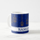 Mug Célébrer le Ramadan Kareem bleu blanc (Devant gauche)