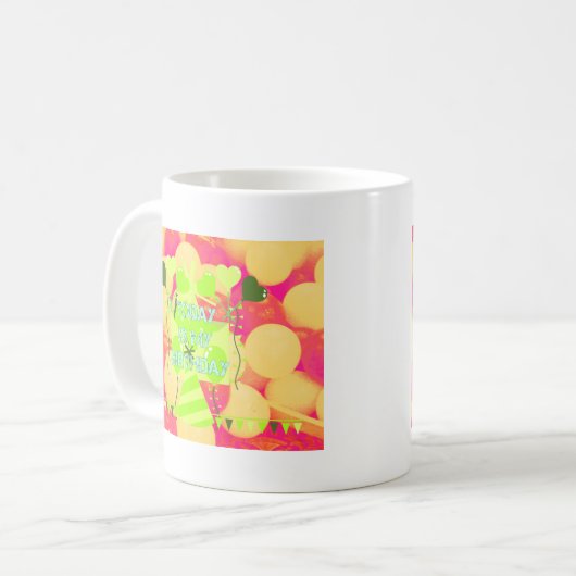 Mug Célébrer Mes Bénédictions Joyeuses d'Anniversaire (Devant gauche)