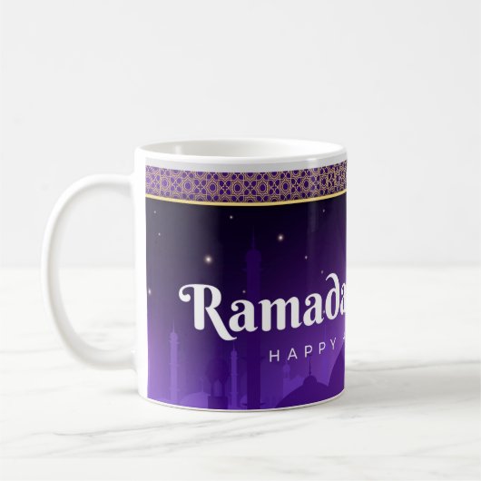 Mug Célébrez Ramadan Kareem Bleu Blanc (Gauche)