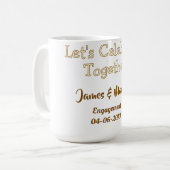 Mug Célébrons ensemble la fête de fiançailles nom date (Devant gauche)