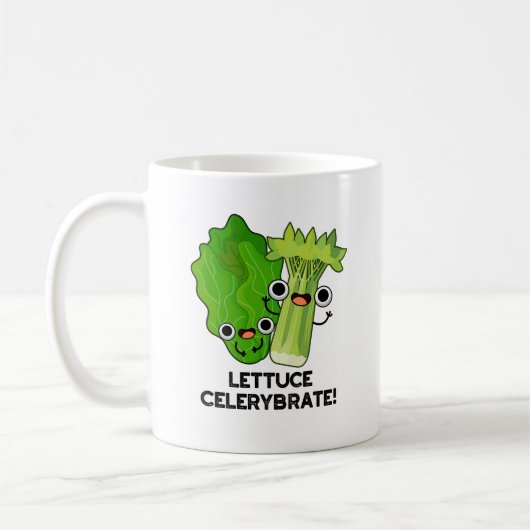Mug Celerybrate de laitue Funny Veggie Pun (Gauche)