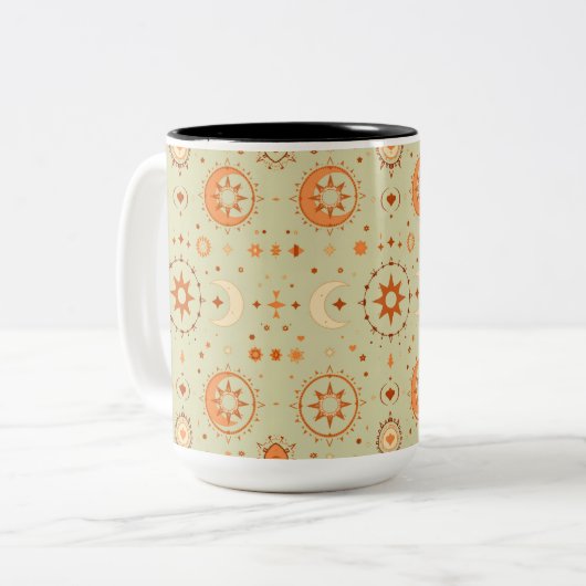 Mug céleste de Boho | Astrologie Sun & Moon (Devant gauche)